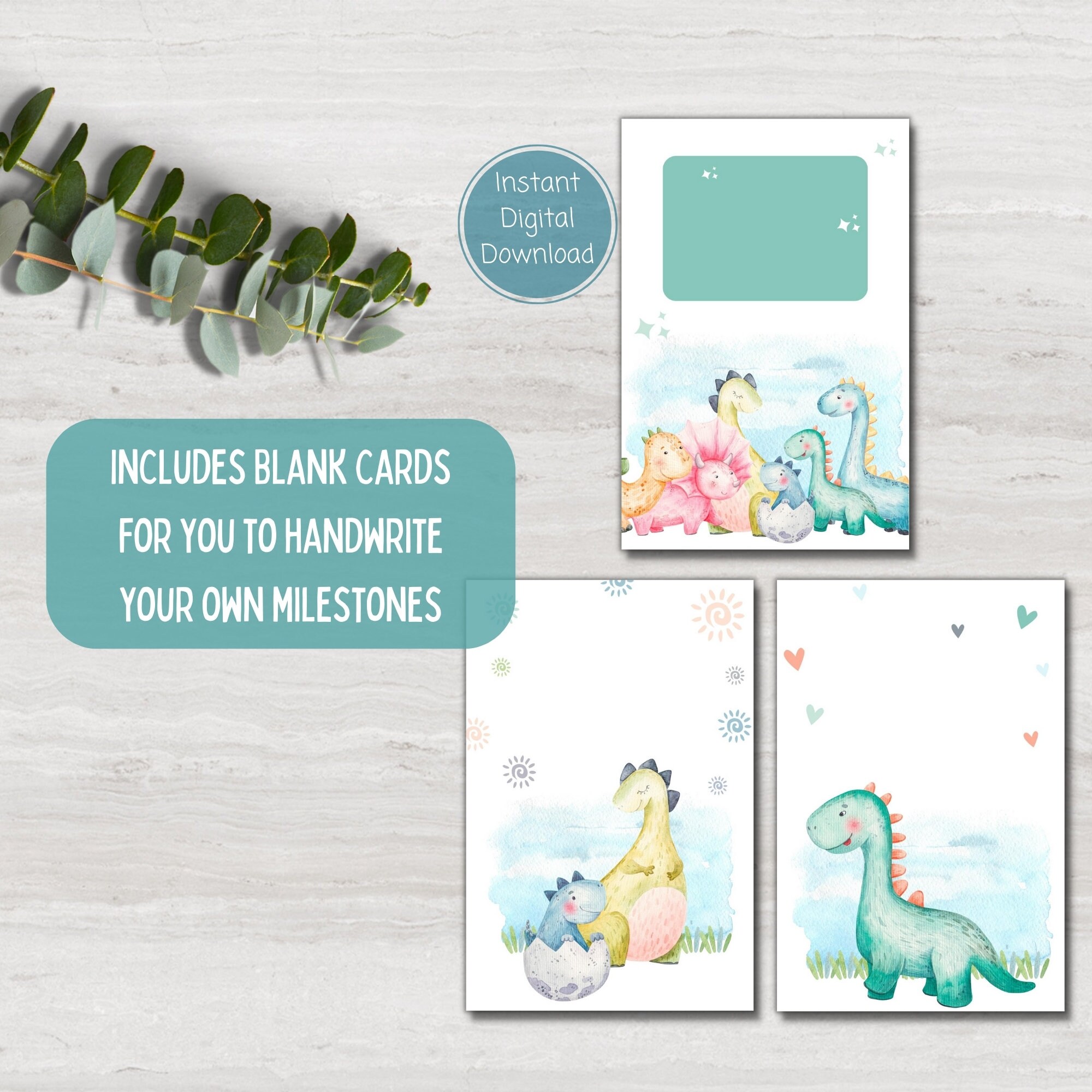 Preemie Baby NICU Milestone Cards, Dinosaur Theme, Baby Photo Prop ...