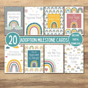 Adoption Meilensteinkarten, Adoption Journal, Adoption Andenken Geschenk, Single und Paar Adopter Optionen, geeignet für gleichen Sex, digitaler Download