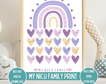 My NICU Family Sign For Hospital Staff Signatures,Keepsake Guestbook,NICU Graduate Certificate,Preemie Baby NICU Milestones,Digital Download
