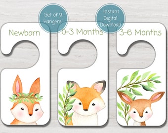 Woodland Animal Baby Clothes Dividers: Nursery Closet Wardrobe Organisation (Digital Download)
