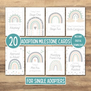 Adoption Meilenstein Karten für Single Adopter, Adoption Journal, Adoption Andenken Geschenk, Adoption Feier Karte, Sofortiger Digitaler Download