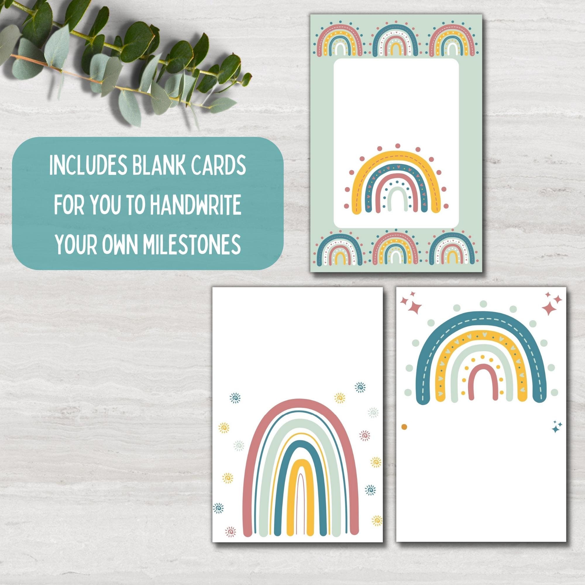 Personalised Preemie Baby Milestone Cards: Rainbow NICU Keepsake ...