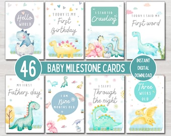 Rainbow Baby Milestone Cards, Baby Shower Gift, Baby Keepsake Cards ...