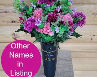 Grave Vase Spike Cemetery Flowers Artificial Dad Mum Nan Grandad Spiky Mum Large
