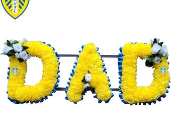 Leeds Football Club Funeral Flowers Artificial Tribute Wreath Memorial Dad Mum