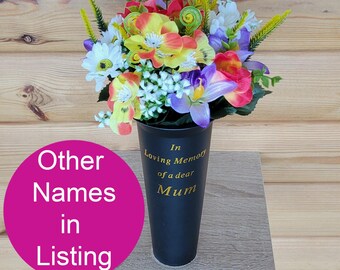 Grave Vase Spike Cemetery Flowers Artificial Dad Mum Nan Grandad Spring Mixed