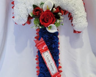 Hammer Funeral Flowers Artificial Tribute Wreath Silk Grave Memorial Dad Son Brother Uncle Grandad or Any Name