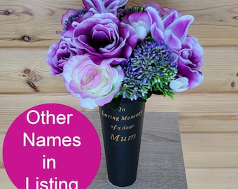 Grave Vase Spike Cemetery Flowers Artificial Dad Mum Nan Grandad Rose Orchid