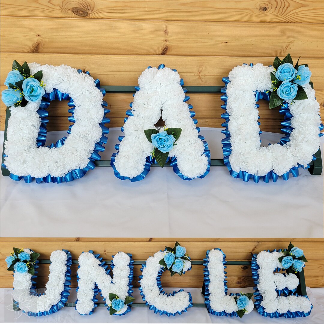 Uncle Rip Flower Card DAD UNCLE Funeral Flowers Artificial Tribute Package Wreath Silk Grave ...