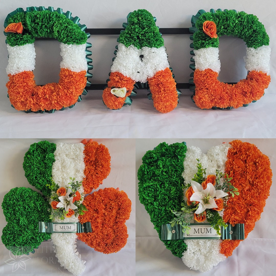 Irish Funeral Flowers Artificial Tribute Wreath Memorial Dad Etsy UK