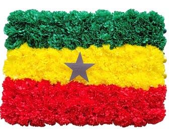 Ghana Flag Funeral Flowers Artificial Tribute Wreath Ghanaian Memorial Dad Mum