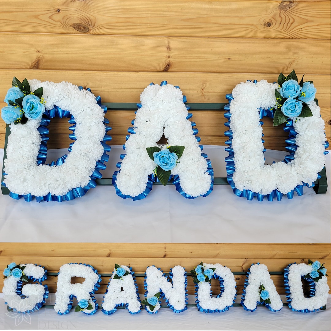 DAD GRANDAD Funeral Flowers Artificial Tribute Package Wreath Silk