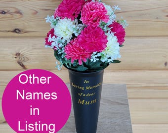 Grave Vase Spike Cemetery Flowers Artificial Dad Mum Nan Grandad Chrysanthemum