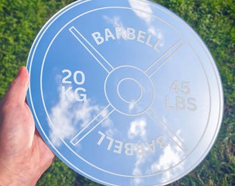 Op maat gegraveerde halterplaat sportspiegel – homegym, fitnesscadeau, gewichtheffendecor – gepersonaliseerde kunst voor trainingsruimte