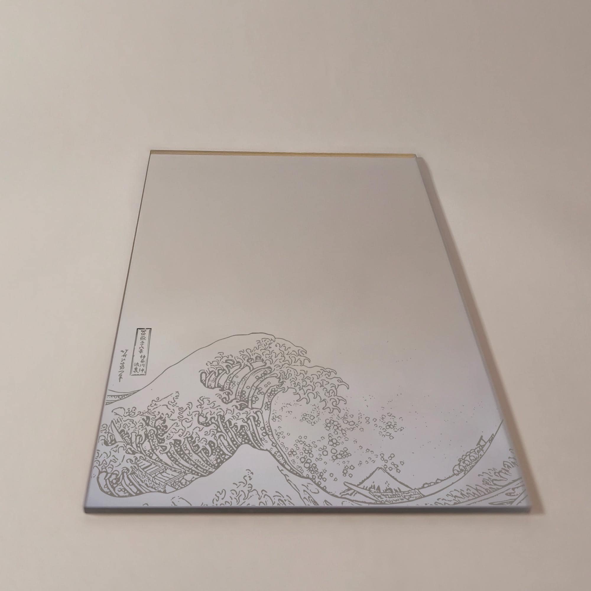 Japanse golf acrylspiegel lasergegraveerd cadeau Geweldige golf van Kanagawa en traditionele Japanse kunst
