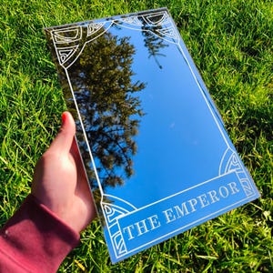 Miroir acrylique carte de tarot - Tenture murale arcanes majeurs personnalisée, cadeau déco sorcière