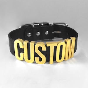Gargantilla personalizada de cuero sintético con nombre personalizado, regalo romántico, collar con letras a elegir para cosplay