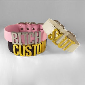 Gargantilha feminina personalizada, gargantilha com nome e strass, colar gótico com palavra brilhante, gargantilha com letras iniciais de cosplay, presentes para ela