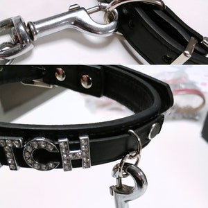 Custom, SLUT, DADDY or PUDDIN thick collar with huge silver letters choker. Choose your words. image 4