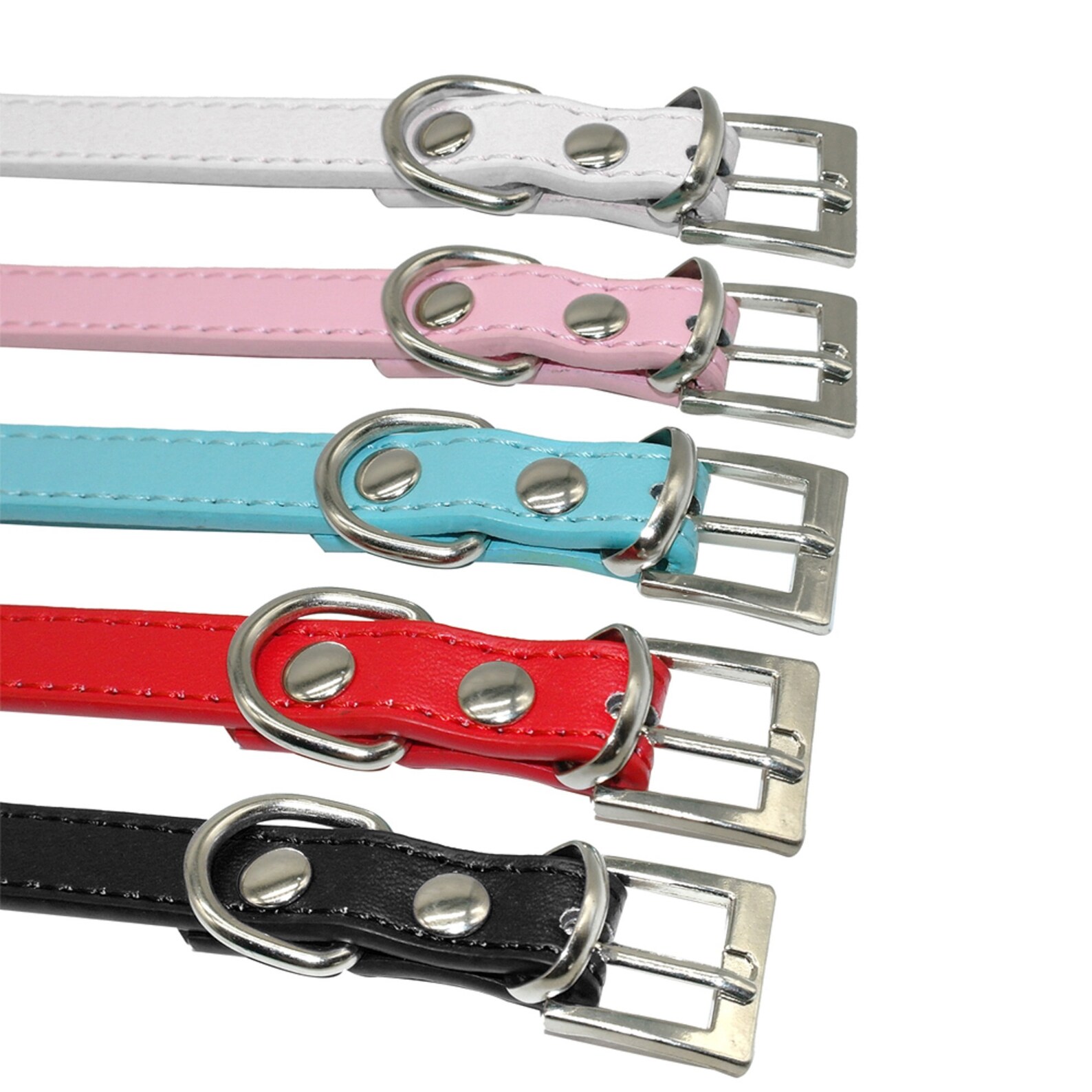 Thick o ring collar with huge letters in pink red white blue or