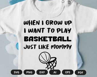 When I Grow Up I Want To Play Basketball Just Like Mommy | Baby Basketball Onesies | Basketball Onesies | Sport Onesie | Funny Sport Onesie