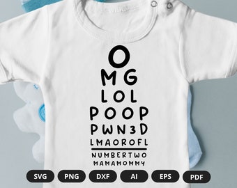 Omg Lol Poop | Baby Poop | Baby Reading Chart Onesie | Baby Eye Test Onesie | Poop Onesie | Little Baby Onesie | Onesies