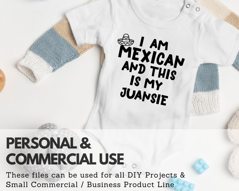 I Am Mexican And This Is My Juansie Baby Mexican Onesie Mexican Onesie Baby Onesie Funny Baby Onesie image 4