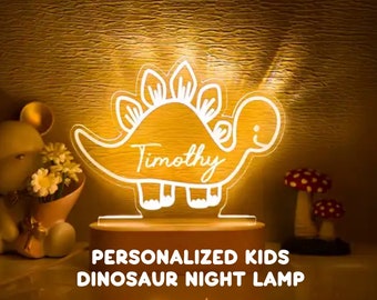 Lampe personnalisée dinosaure veilleuse pour enfant | Veilleuse personnalisée pour bébé | Lampe de chevet bébé personnalisée