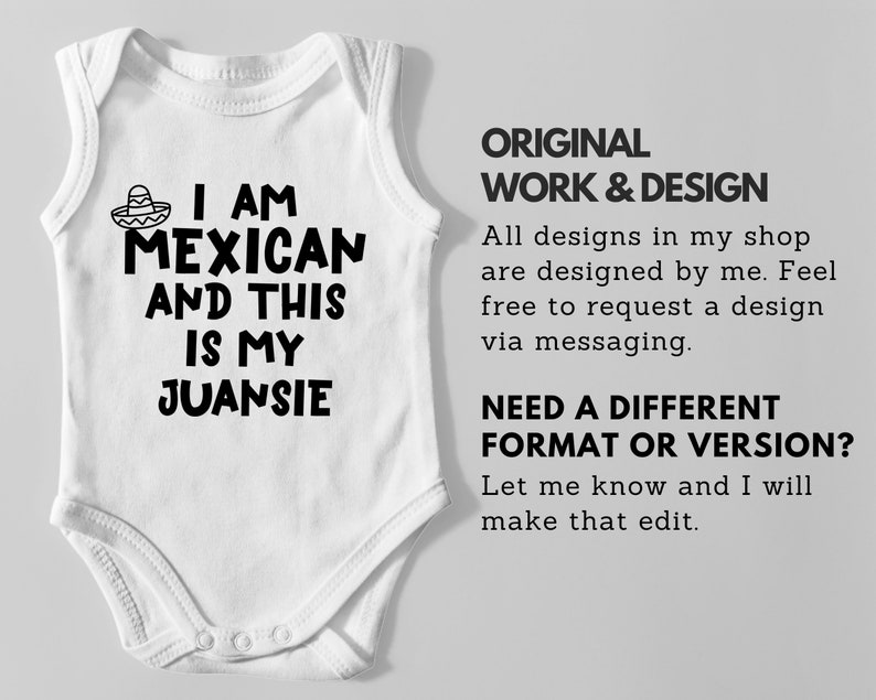 I Am Mexican And This Is My Juansie Baby Mexican Onesie Mexican Onesie Baby Onesie Funny Baby Onesie image 5