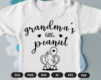 La petite cacahuète de grand-mère | Grand-mère Onesie | Bébé grand-mère Onesie | Petite arachide Onesie | Bébé cache-couche | Combinaisons