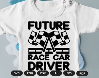 Futur pilote automobile | Combinaison Future Race | Combinaison pour les vacances Race Line pour bébé | Cache-couche pour voiture pour bébé | Body disant bébé | Combinaisons