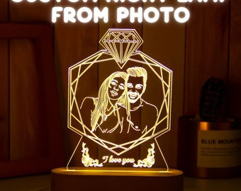 Personalized Night Light Gift for Engagement | Custom Night Light Gift for Engagement | Engagement Gift Personalized