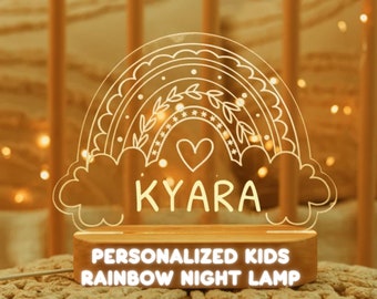 Personalized Night Light Rainbow Lamp For Child | Personalized Night Lamp for Baby | Baby Night Lamp Custom Name