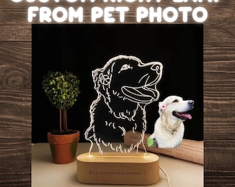 Custom Night Light Lamp Gift for Dog Pet | Customized Gift for Pet | Custom Night Lamp for Birthday Pet Gift
