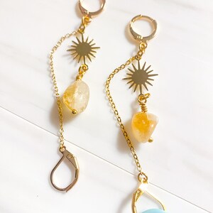Pendientes citrino sunny vibes para tapones para los oídos Loop, pendientes sensoriales, pendientes con tapones para los oídos, accesorio para autismo con TDAH, pendientes antipérdida para conciertos en festivales
