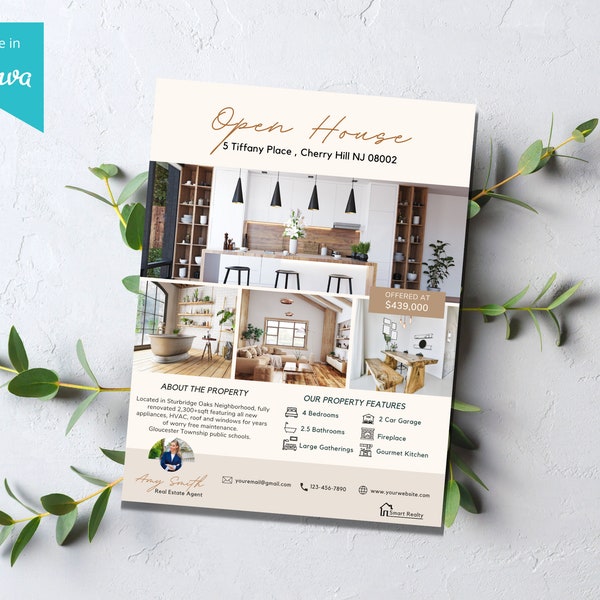 Open House Flyer, Real Estate Flyer Template, Real Estate Marketing, Open House Template