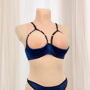Satin Shelf Bra Open 1/4 Quarter cup bra with support, Half cup shelf bra, Open Cupless bra plus size