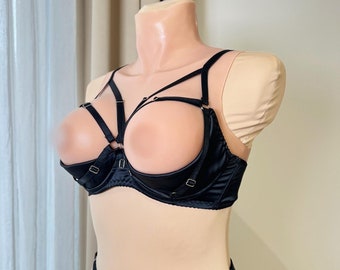 Sexy satijnen open cuploze bh: lingerie met kwartcups, ondersteuning voor grotere maten