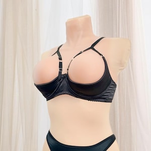 Open cupless bra for big breast, Shelf bra open with support, Quarter cup bra 1/4 for large bust, Open shelf bra, Half cup bra