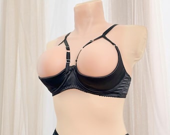 Open cupless bra for big breast, Shelf bra open with support, Quarter cup bra 1/4 for large bust, Open shelf bra, Half cup bra