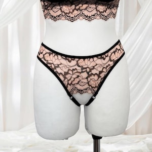 Bikini see through lingeries, Open Panties, Open crotched panty, Cupless lingerie, extreme open crotched, open butt panty