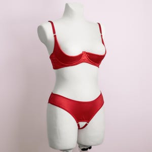 Open cupless bra for large bust Shelf bra open Quarter cup bra Cupless lingerie plus size Open mesh lingerie set