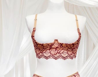 Quarter cup bra with small shelf cup 1/4, See through bras Open cupless bra for plus size Shelf bra open with support