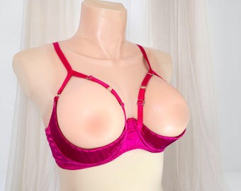 Shelf bra open with support, Cupless bra, See through lingeries with open cups, Half cup shelf bra, Open lingeries - more colors