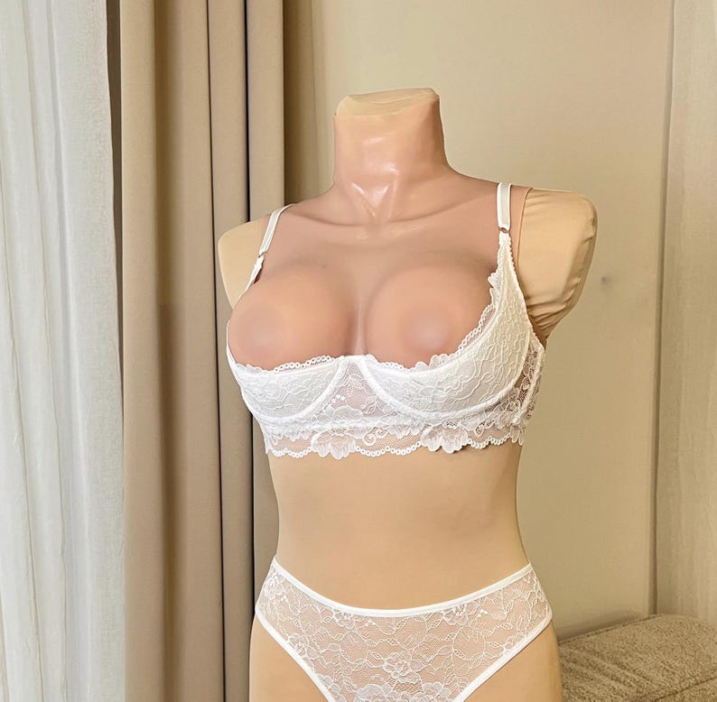 Half cup shelf bra open, Quarter cup bra plus size, See through bras, Open cupless bra for plus size, Shelf bra open with support image 6