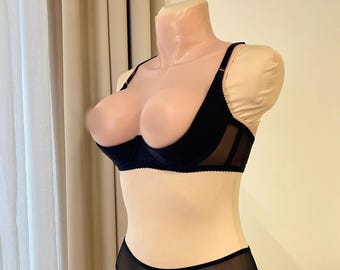 Open cupless lingerie Shelf bra open, Quarter cup bra with personalized support Open cupless bra for large bust, Half cup bra cleavage