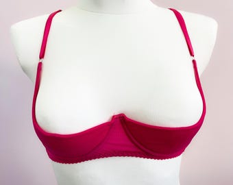 Quarter cup bra plus size Open cupless bra for large bust Shelf bra open with support