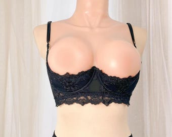 Lace Quarter Cup Bra: Open Shelf Bra with Underwire Support