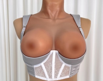Open cupless korset voor grote buste, kwartcup-bh met extra ondersteuning, corset-bh, open cuploze bh extreme