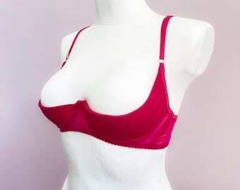 Open shelf bra Open cupless bra for large bust with support Open quarter cup bra plus size
